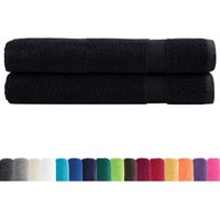 Premium-Handtücher solund 2 Stk. Schwarz 100x200 cm 600 g/m² Vidaxl von VIDAXL