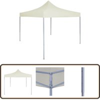 Profi-Partyzelt Faltbar 2×2 m Stahl Creme - Outdoor Event Zelt - Partyzelt - Gartenparty - Grillplatz - Festivalzelt von VIDAXL