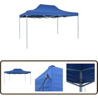 Profi-Partyzelt Faltbar 3x4 m Stahl Blau - Outdoor Event Zelt - Partyzelt - Gartenparty - Grillparty - Festivalzelt von VIDAXL