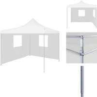 Vidaxl - Profi-Partyzelt Faltbar mit 2 Seitenwänden 3×3m Stahl Weiß - Outdoor Event Zelt - Partyzelt - Gartenparty - Grillplatz - Festivalzelt von VIDAXL
