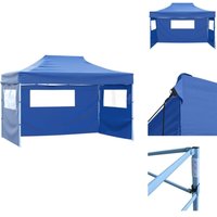 Profi-Partyzelt Faltbar mit 3 Seitenwänden 3×4m Stahl Blau - Outdoor Event Zelt - Partyzelt - Gartenparty - Grillplatz - Festivalzelt Profi-Partyzelt Faltbar mit 3 Seitenwänden 3×4m Stahl Blau - Outdoor Event Zelt - Partyzelt - Gartenparty - Grillplatz - Festivalzelt von VIDAXL