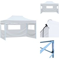 Profi-Partyzelt Faltbar mit 3 Seitenwänden 3×4m Stahl Weiß - Outdoor Event Zelt - Partyzelt - Gartenparty - Grillplatz - Festivalzelt Profi-Partyzelt Faltbar mit 3 Seitenwänden 3×4m Stahl Weiß - Outdoor Event Zelt - Partyzelt - Gartenparty - Grillplatz - Festivalzelt von VIDAXL