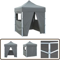 Profi-Partyzelt Faltbar mit 4 Seitenwänden 2×2m Stahl Anthrazit - Outdoor Event Zelt - Partyzelt - Gartenparty - Grillplatz - Festivalzelt von VIDAXL