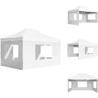 Profi-Partyzelt Faltbar mit Wänden Aluminium 4,5×3m Weiß - Outdoor Event Zelte - Gartenzelt - Partyzelt - Pavillon - Festzelt von VIDAXL