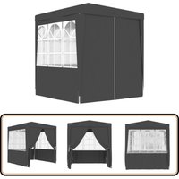 Profi-Partyzelt mit Seitenwänden 2×2m Anthrazit 90 g/m² - Partyzelt - Gartenpavillon - Outdoor Zelt - Grillplatzüberdachung - Festzelt von VIDAXL