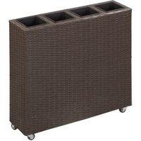 Prolenta Premium Garten-Hochbeet mit 4 Töpfen 80x22x79 cm Poly von VIDAXL