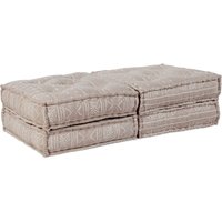 Puff-Schlafsofa 2-Sitzer Modular Hellbraun Stoff vidaXL von VIDAXL