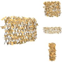 Rankgitter mit Künstlichen Ahornblättern Erweiterbar 180x60 cm - Rankgitter - Sichtschutzzaun - Gartenzäune - Kunstpflanzen - Kunststoffpflanze von VIDAXL