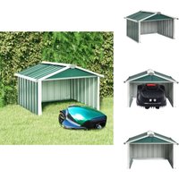 Rasenmäher Garage 92x97x63 cm Verzinkter Stahl Grün - Mähergarage - Rasenmäherschuppen - Robotergartenhäuschen - Stahlausführung - Grün von VIDAXL
