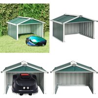 Rasenmäher Garage 92x97x63 cm Verzinkter Stahl Grün - Mähergarage - Rasenmäherschuppen - Robotergartenhäuschen - Stahlausführung - Grün - Home & von VIDAXL