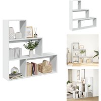Raumteiler-Bücherregal 3 Stufen Weiß 123x29x123cm Holzwerkstoff - Raumteiler - Raumtrenner - Bücherregal - Raumteiler Bücherregal von VIDAXL