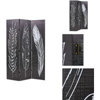 Raumteiler klappbar 120 x 170 cm Federn Schwarz-Weiß - Raumteiler - Paravent - Trennwand - Federmuster - Schwarz Weiß Raumteiler klappbar 120 x 170 cm Federn Schwarz-Weiß - Raumteiler - Paravent - Trennwand - Federmuster - Schwarz Weiß von VIDAXL