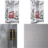 Raumteiler klappbar 120 x 170 cm London Bus Schwarz-Weiß - Raumteiler - Paravent - London - Stadtbild - Schwarz Weiß - Home & Living von VIDAXL