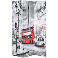 Vidaxl - Raumteiler klappbar 120 x 170 cm London Bus Schwarz-Weiß von VIDAXL