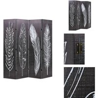 Raumteiler klappbar 160 x 170 cm Federn Schwarz-Weiß - Raumteiler - Paravent - Trennwand - Wohnbereich - Schlafzimmer Raumteiler klappbar 160 x 170 cm Federn Schwarz-Weiß - Raumteiler - Paravent - Trennwand - Wohnbereich - Schlafzimmer von VIDAXL