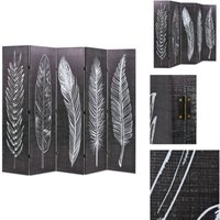 Raumteiler klappbar 200 x 170 cm Federn Schwarz-Weiß - Raumteiler - Paravent - Trennwand - Federmuster - Schwarz Weiß Raumteiler klappbar 200 x 170 cm Federn Schwarz-Weiß - Raumteiler - Paravent - Trennwand - Federmuster - Schwarz Weiß von VIDAXL