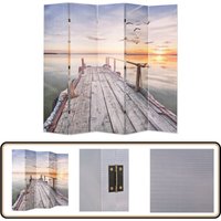 Raumteiler klappbar 200 x 170 cm See mit Steg - Raumteiler - Paravent - Wandteiler - Wohnbereich - Dekoration Raumteiler klappbar 200 x 170 cm See mit Steg - Raumteiler - Paravent - Wandteiler - Wohnbereich - Dekoration von VIDAXL