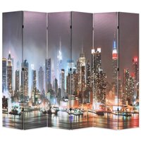 Raumteiler klappbar 228 x 170 cm New York bei Nacht Vidaxl 827628 von VIDAXL