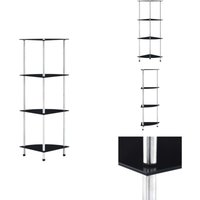 Vidaxl - Regal mit 4 Ablagen Schwarz 30x30x100 cm Hartglas - Glastürchen - Regal Schwarz - Bücherregal - Aufbewahrungssystem - Sideboard von VIDAXL