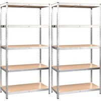 Vidaxl - Regale mit 5 Böden 2 Stk. Silbern Stahl & Holzwerkstoff Vidaxl - Regale mit 5 Böden 2 Stk. Silbern Stahl & Holzwerkstoff von VIDAXL