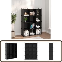 Regalsystem mit 12 Würfeln Schwarz pp - Regal - Stauraum - Aufbewahrungssystem - Wohnzimmer Dekoration - Garderobe von VIDAXL