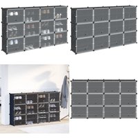 Regalsystem mit 12 Würfeln und Türen Schwarz pp - Vidaxl von VIDAXL