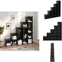 Vidaxl - Regalsystem mit 15 Würfeln Schwarz pp - Regal - Stauraum - Aufbewahrungssystem - Wohnzimmer - Schlafzimmer von VIDAXL