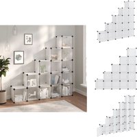 Regalsystem mit 15 Würfeln und Türen Transparent pp - Regal - Stauraumlösungen - Aufbewahrungssystem - Polypropylen Regal - Transparenter Schrank Regalsystem mit 15 Würfeln und Türen Transparent pp - Regal - Stauraumlösungen - Aufbewahrungssystem - Polypropylen Regal - Transparenter Schrank von VIDAXL