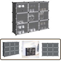 Regalsystem mit 9 Würfeln und Türen Schwarz pp - Vidaxl von VIDAXL