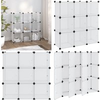 Regalsystem mit 9 Würfeln und Türen Transparent pp - Regal - Stauraumlösungen - Wohnzimmer Dekoration - Garderobe - Organisationssystem - Home & von VIDAXL