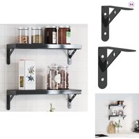 Regalträger 4 Stk. 15x2,5x11,5 cm Schwarz Edelstahl - Regalträger - Regalhalter - Regalwinkel - Regalkonsole Regalträger 4 Stk. 15x2,5x11,5 cm Schwarz Edelstahl - Regalträger - Regalhalter - Regalwinkel - Regalkonsole von VIDAXL