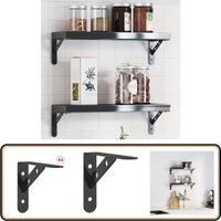 Regalträger 4 Stk. 15x2,5x11,5 cm Schwarz Edelstahl - Vidaxl von VIDAXL