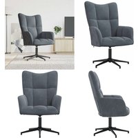 Relaxsessel Dunkelgrau Samt - Samtsessel - Relaxsessel - Drehsessel - Wohnzimmersessel - Grau Sessel - Home & Living von VIDAXL