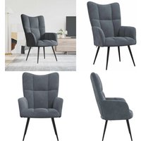 Relaxsessel Dunkelgrau Samt - Samtsessel - Wohnlounge Möbel - Sessel Grau - Bequemlichkeit - Lounge Chair - Home & Living von VIDAXL