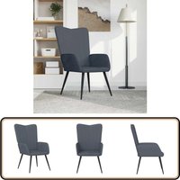 Relaxsessel Dunkelgrau Samt - Samtsessel - Wohnzimmersessel - Lounge Chair - Grau - Dunkelgrau von VIDAXL