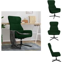 Relaxsessel Dunkelgrün Samt - Samtsessel - Sessel Dunkelgrün - Bequemer Sessel - Drehstuhl - Lounge Chair von VIDAXL