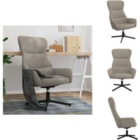 Relaxsessel Hellgrau Samt - Samtsessel - Sessel Grau - Bequemer Sessel - Drehstuhl - Lounge Chair von VIDAXL
