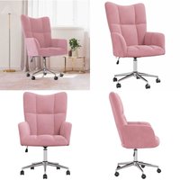 Relaxsessel Rosa Samt - Samtsessel - Rosa Sessel - Wohnzimmersessel - Drehsessel - Hohe Verstellbarkeit - Home & Living von VIDAXL