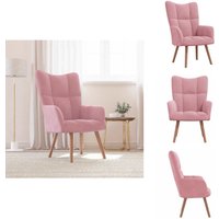 Relaxsessel Rosa Samt - Sessel - Rosa Sessel - Samt Sessel - Wohnraum Möbel - Bequemes Sofa von VIDAXL