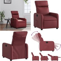 Relaxsessel Weinrot Kunstleder - Komfortsessel - Relaxsessel - Fernsehsessel - Lederlook - Wohnzimmersessel - Home & Living von VIDAXL