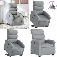 Vidaxl - Relaxsessel mit Aufstehhilfe Hellgrau Stoff - Relaxsessel - Elektrischer Lift - Beistelltisch - Wohnzimmersessel - Fernsehsessel - Home & von VIDAXL