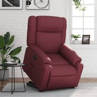 Vidaxl - Relaxsessel mit Aufstehhilfe Weinrot Kunstleder 253501 von VIDAXL