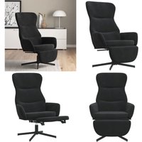 Relaxsessel mit Fußstütze Schwarz Samt - Samtsofa - Sessel Schwarz - Lounge Chair - Bequemer Sessel - Fernsehsessel - Home & Living von VIDAXL