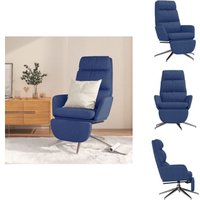 Relaxsessel mit Fußteil Blau Stoff - Komfortsessel - Relaxsessel - Drehsessel - Lesesessel - Lounge Chair von VIDAXL