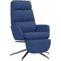 Relaxsessel mit Fußteil Blau Stoff Vidaxl von VIDAXL