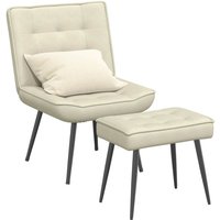 Relaxsessel mit Hocker Creme Samt Vidaxl Relaxsessel mit Hocker Creme Samt Vidaxl von VIDAXL