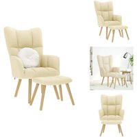 Relaxsessel mit Hocker Creme Stoff - Entspannungssessel Mit Fußhocker - Entspannungsstühle Mit Fußhockern - Stuhl - Wohnzimmerstuhl Relaxsessel mit Hocker Creme Stoff - Entspannungssessel Mit Fußhocker - Entspannungsstühle Mit Fußhockern - Stuhl - Wohnzimmerstuhl von VIDAXL