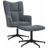 Relaxsessel mit Hocker Dunkelgrau Samt Vidaxl Relaxsessel mit Hocker Dunkelgrau Samt Vidaxl von VIDAXL