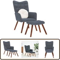 Relaxsessel mit Hocker Dunkelgrau Samt - Vidaxl von VIDAXL