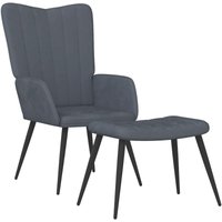 Vidaxl - Relaxsessel mit Hocker Dunkelgrau Samt 41062 von VIDAXL